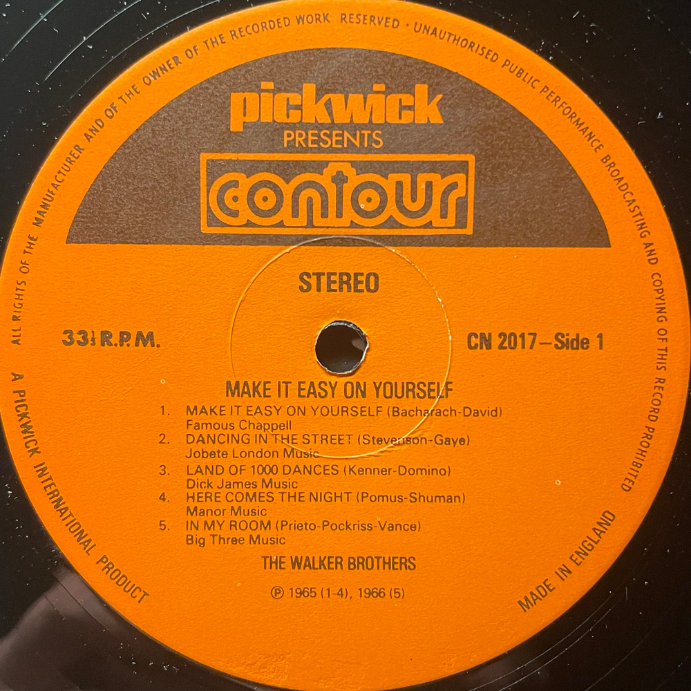 The Walker Brothers ‎– Make It Easy On Yourself (Англия 1976г.)