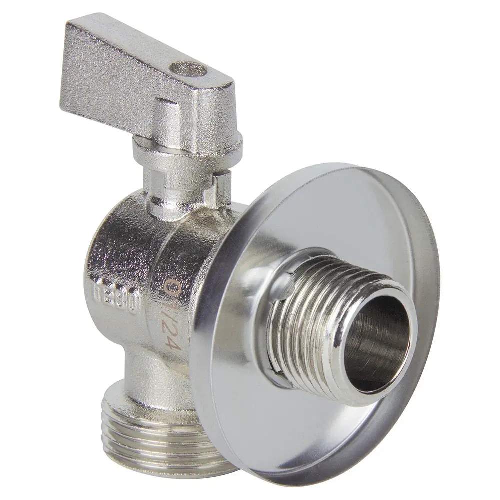 Кран шаровой TEBO для стиральной машины 1/2"x3/4" с отражателем