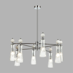 8268/8 NEOCLASSI LN26 160 хром/белый/прозрачный, металл/керамика/стекло Люстра Е14 8*40W 220V EMILY