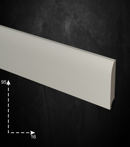 Плинтус МДФ Панель EVROWOOD, PN 080, Белый