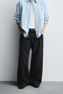 ZARA ДЖИНСЫ BAGGY FIT, УГОЛЬНЫЙ