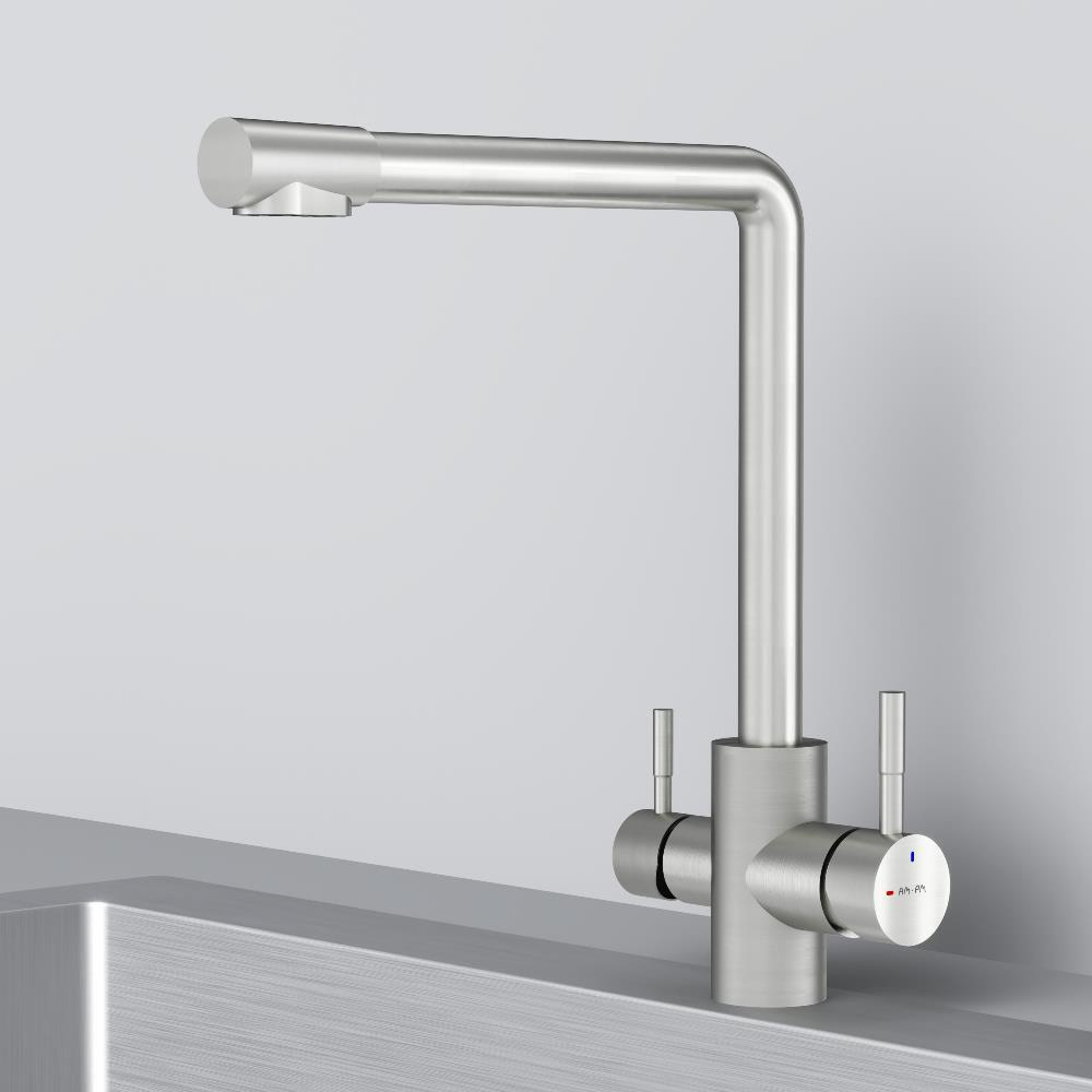 Смеситель для кухни с L-изливом с каналом для питьевой воды, сатин AM.PM X-Joy S F85B05711