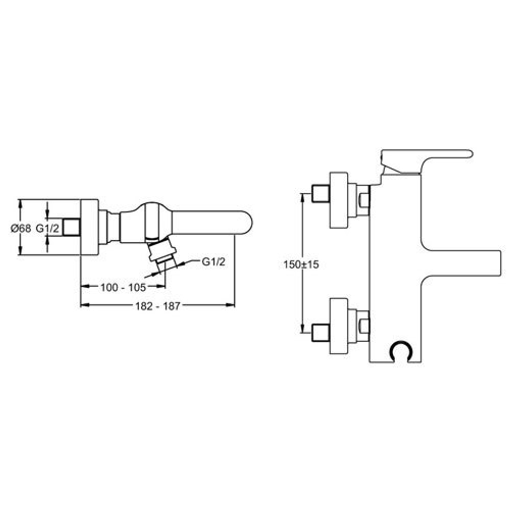 Смеситель для ванны Jacob Delafon Singulier E10867-CP схема