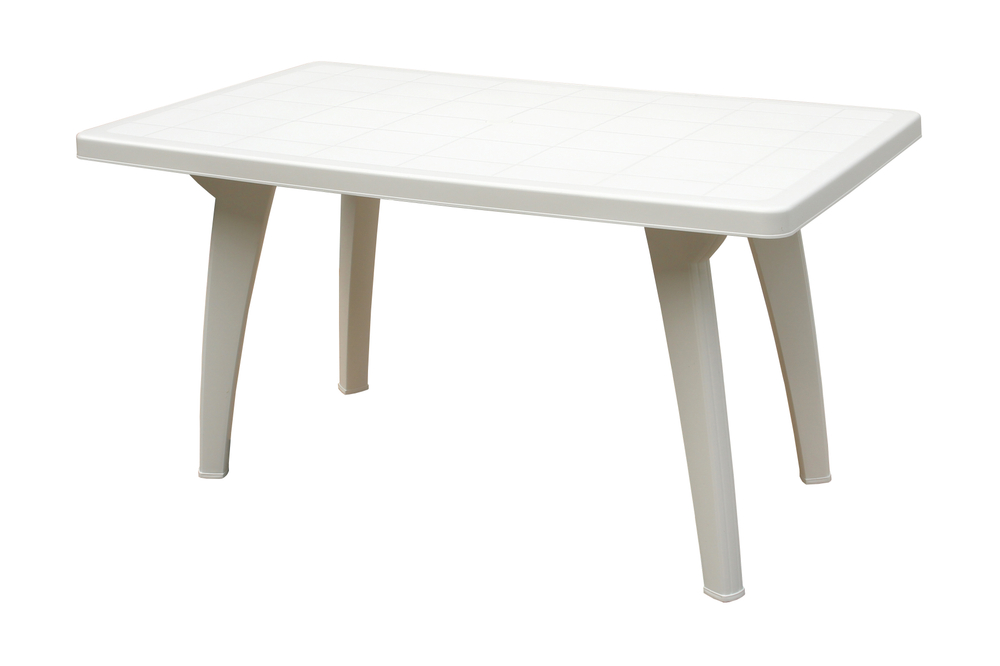 Стол пластиковый Солнце арт.741б прямоугольный (белый)