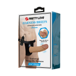 Полый вибрострапон на регулируемых трусиках Draven - 17,5 см. (Цвет: телесный)