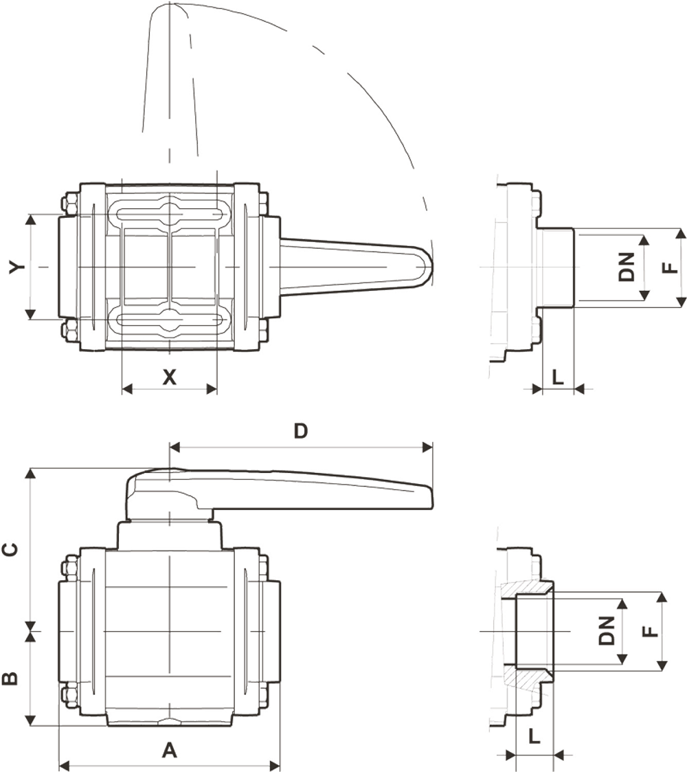 Кран шаровый двухходовой 3’ STERH - арт.552022