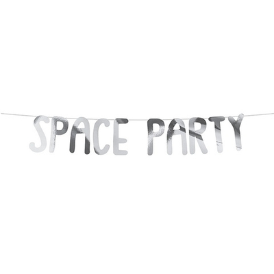 Гирлянда-буквы «SPACE PARTY. Космос» в цвете серебро, 96 см