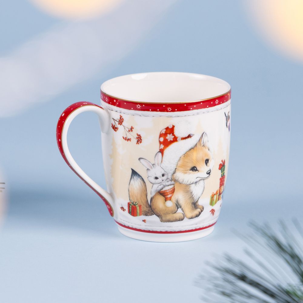 КРУЖКА LEFARD "С НОВЫМ ГОДОМ!" 300 МЛ КРАСНАЯ (КОР=36ШТ.)