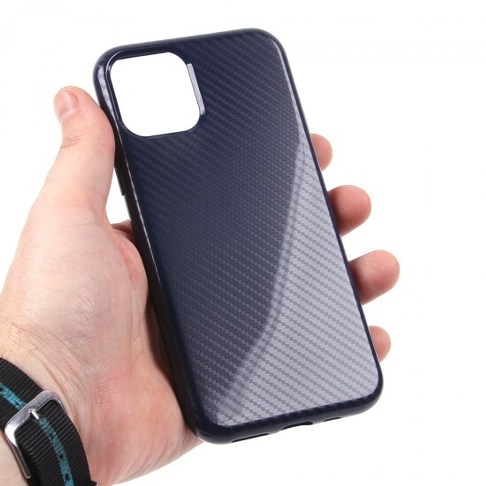 Чехол ТПУ карбон глянцевый для iPhone 11 Pro, 011457 Коричневый