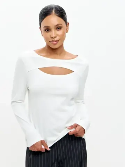 лонгслив дизайнерский с вырезом на груди