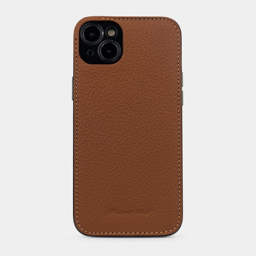 Чехол для iPhone 14 Plus из кожи теленка, цвета карамель