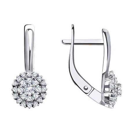 Серьги из золота с фианитами