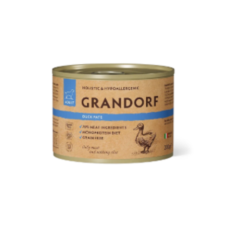 Консервы для собак GRANDORF Duck pate Монопротеиновый влажный корм из утки для собак 6шт по 200гр
