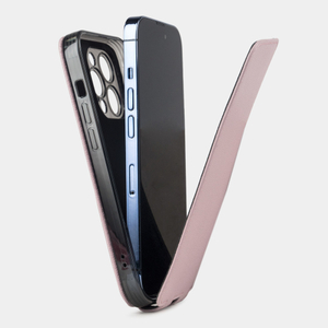 Чехол для iPhone 15 Pro из кожи козы, пудрового цвета