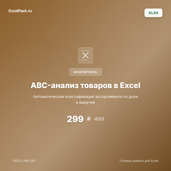 ABC-анализ товаров в Excel
