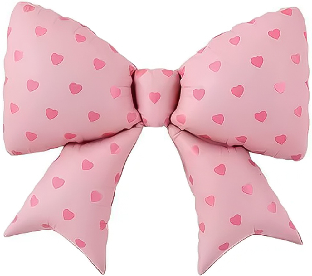 Фигура Бант, Сердечки, Розовый 38'' Fl