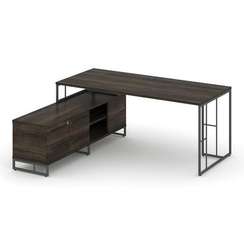 Rift Direct Стол руководителя на опорной тумбой RF.SRT-24 (L) Дуб Мали/Металл Антрацит/Черный Ручки