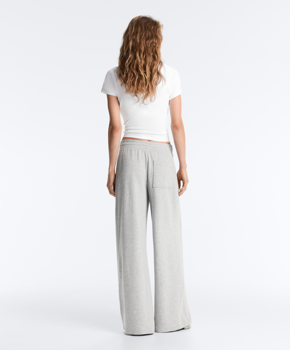 Oysho Футболка Rib Fit из смесового хлопка, белый