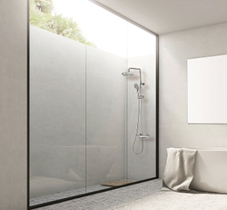 Bossini ABS Elios душевая система: термостат, стойка с верхним поворотным душем Ø 250 мм, с ручным душем, цвет хром