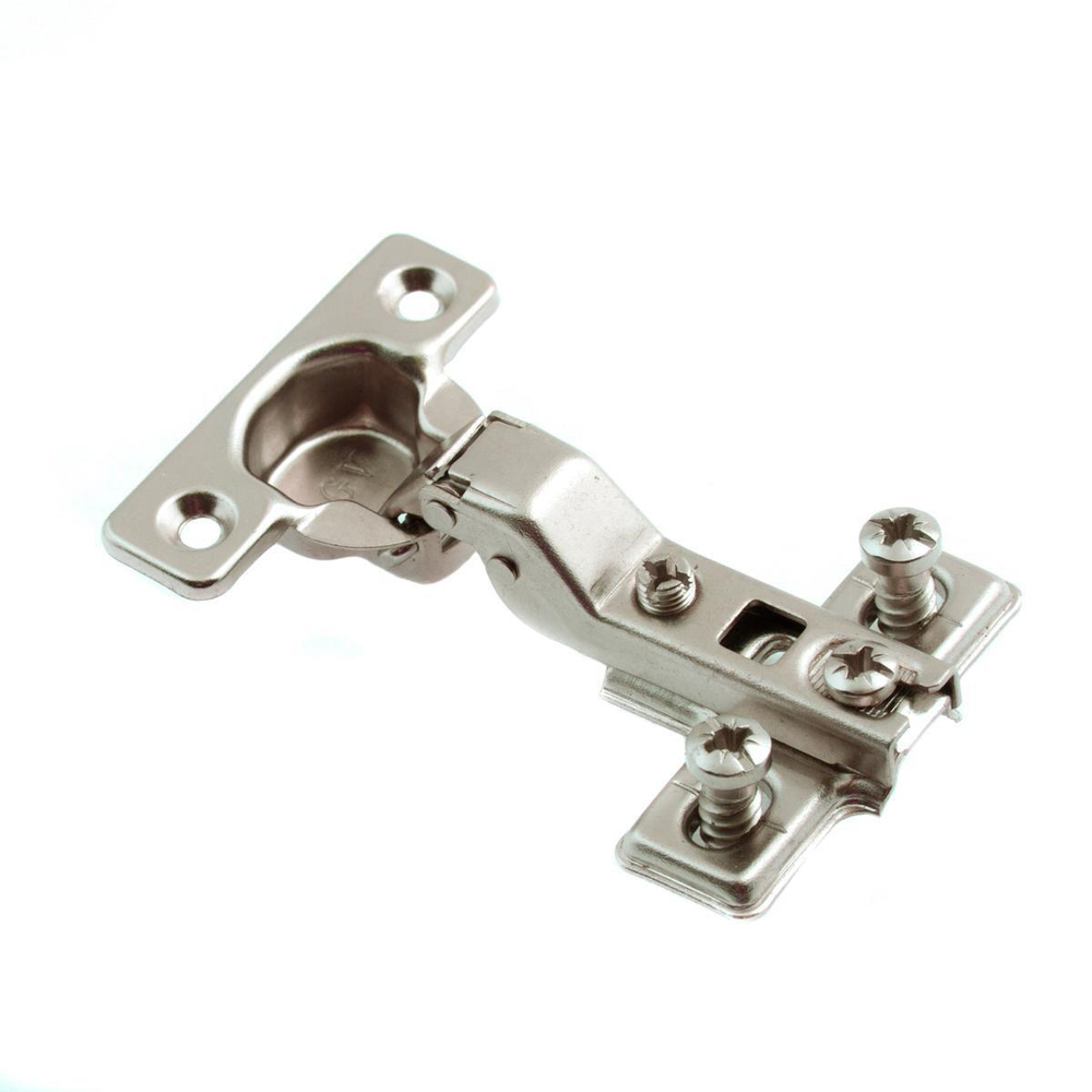 ПЕТЛЯ МЕБ. SLIDE-ON MINI ПОЛУНАКЛ.95* С ОТВ.ПЛ (Б.ЦИНК 2 ШТ)