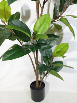Искусственное растение Фикус Эластика зеленый 130см в кашпо