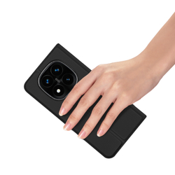Чехол книжка из PU кожи черного цвета от Dux Ducis для Xiaomi Redmi Note 14 Pro+ 5G, серия Skin Pro Series Case