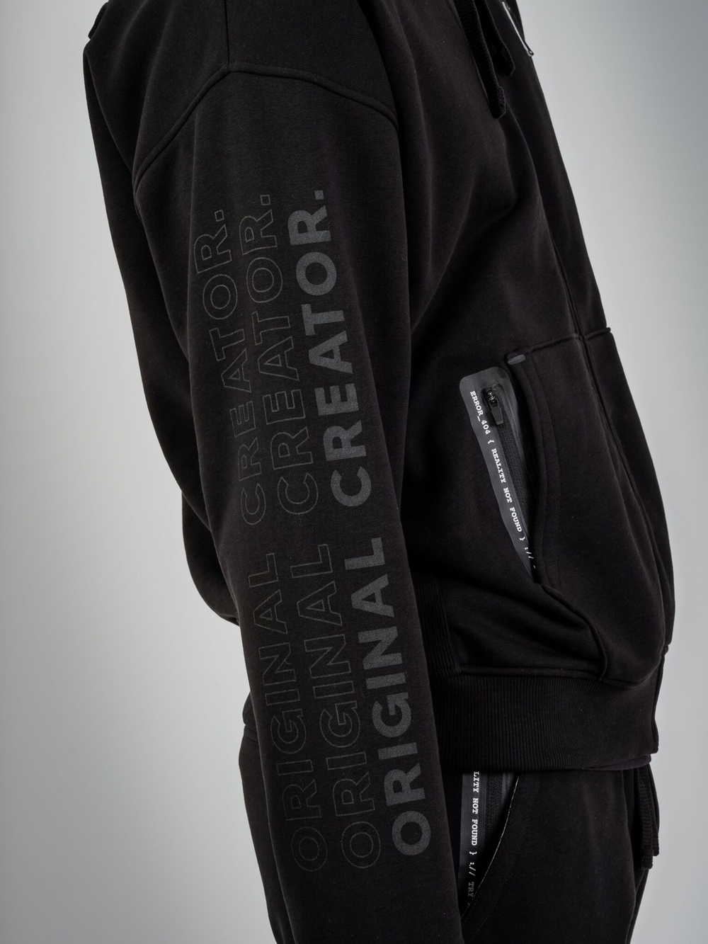 Толстовка мужская ORIGINAL CREATOR ERROR_404 ZIP HOODIE, Черный