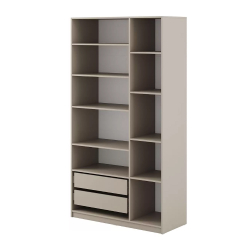Шкаф распашной с наполнением (9 полок + 2 ящика) ШК 5 (1200), Меланж