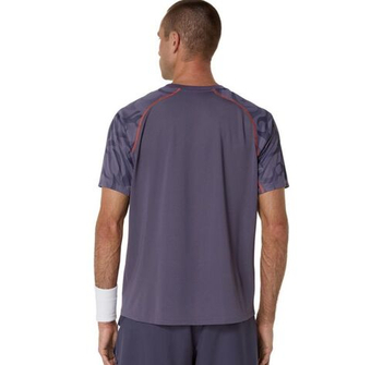 Мужская теннисная футболка Asics Game Short Sleeve - серо-фиолетовая