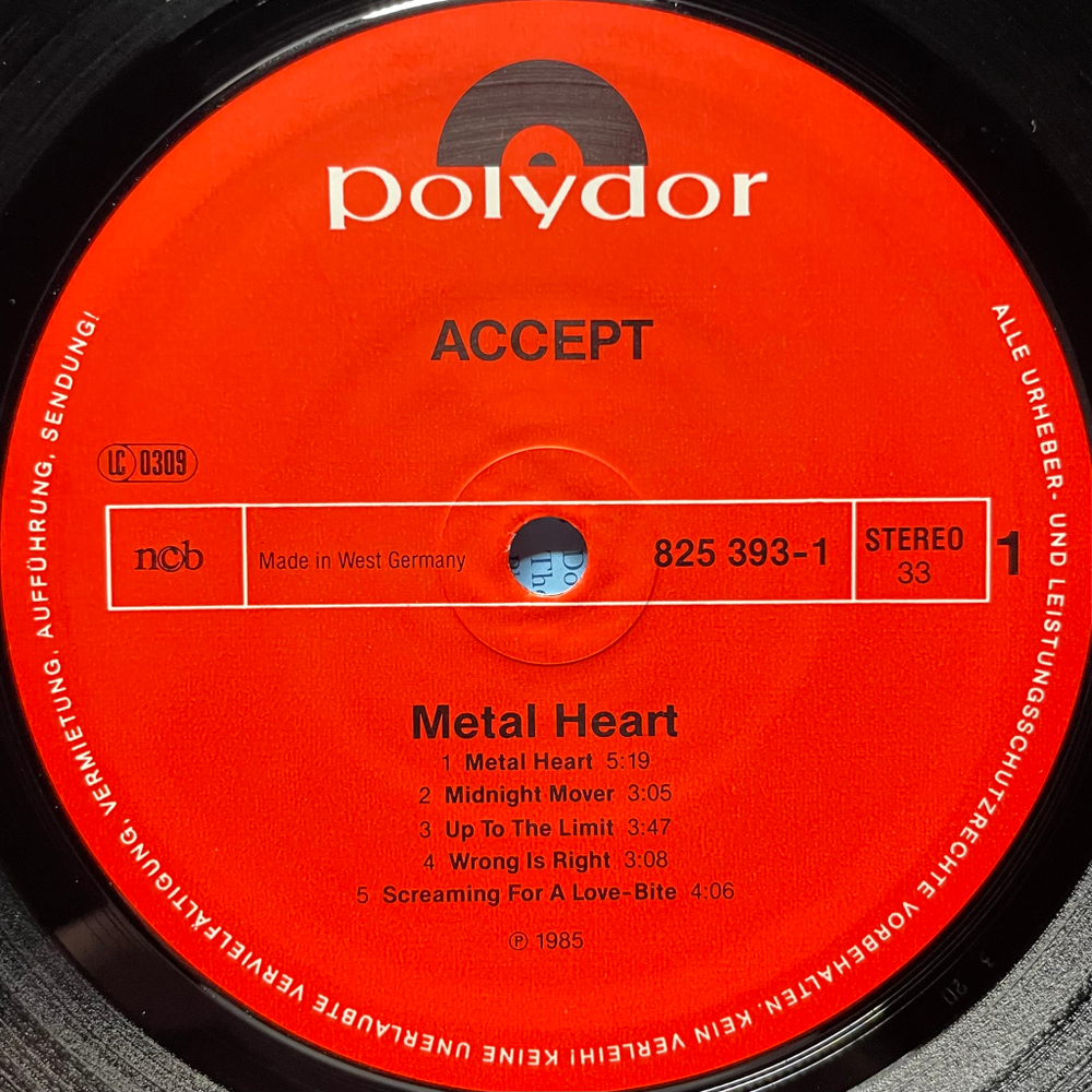 Accept ‎– Metal Heart (Германия 1985г.)