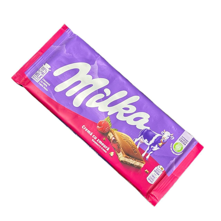 Шоколадная плитка Milka Raspberry Creme Милка Малиновый Крем 100 г