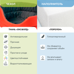 Лежанка ZOOEXPRESS "Oxford" двухсторонняя, красный/серый