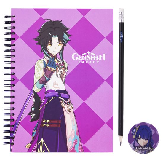 Набор Genshin Impact №9 Значок, скетчбук,карандаш