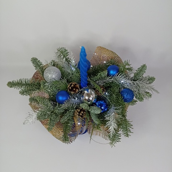 Новогодняя композиция Синяя свеча