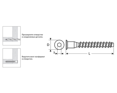 ЗУБР 6.4 x 50 мм, цинк, 2500 шт, винт-конфирмат (4-308050-64-050)