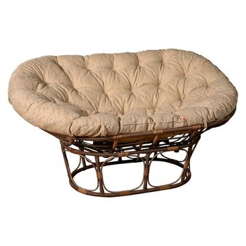 Диван для отдыха из искусственного ротанга Mamasan Какао, подушка Бежевая