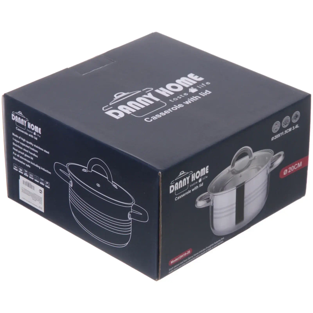 Кастрюля из нержавеющей стали MARIA 3,4л, индукция, DH10-20