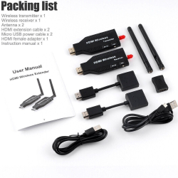 ORIENT VE056, WiFi HDMI Extender (Tx+Rx), HDMI беспроводной удлинитель до 50 м, HDMI 1.3, 1080p@60Hz, HDCP1.2, питание от USB (31371)