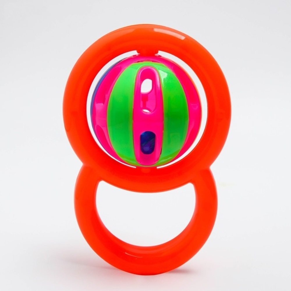 1908929/Погремушка на колёсиках, внутри корпуса шар-погремушка, верхняя часть - мягкий ПВХ, в/п 10*8