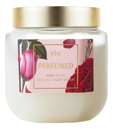 PLU Парфюмированный скраб для тела с морской солью с ароматом лепестков розы - Perfumed Sea Salt Body Scrub Rose Petal, 500мл