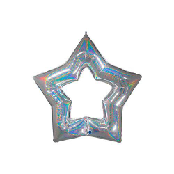 Шар звезда полая Silver блеск, 122 см