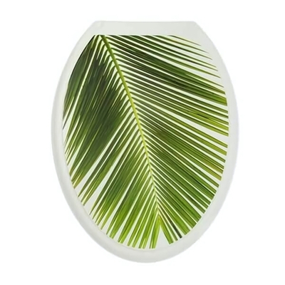 Крышка унитаза "ДЕКОР" фото принт "Пальма" белый РП-813П