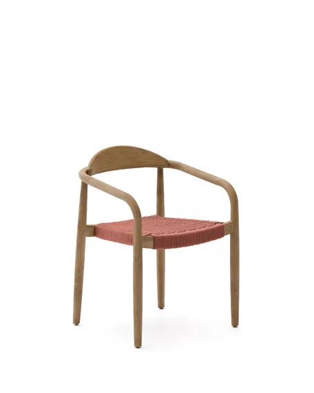 Стул Glynis массив эвкалипта с розовым сиденьем