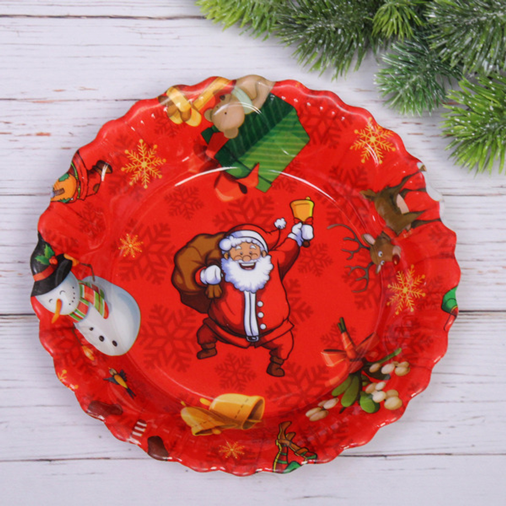 Поднос пластиковый «Новогодний праздник» 22,8*3,5см