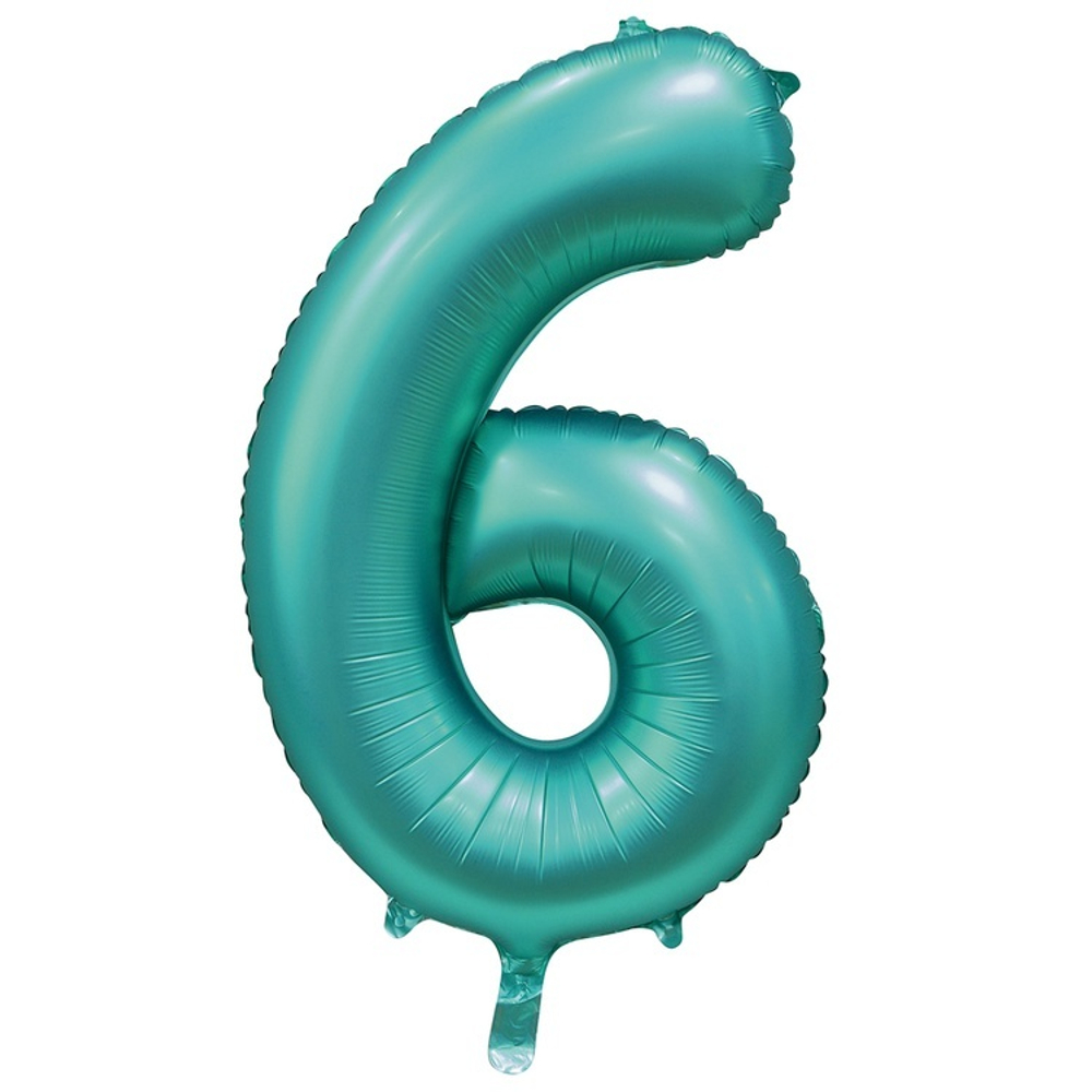 Шар ЦИФРА 6 Сатин Teal 40" 102 см