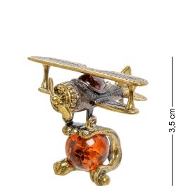 AM-2059 Фигурка «Самолет-кукурузник» (латунь, янтарь)