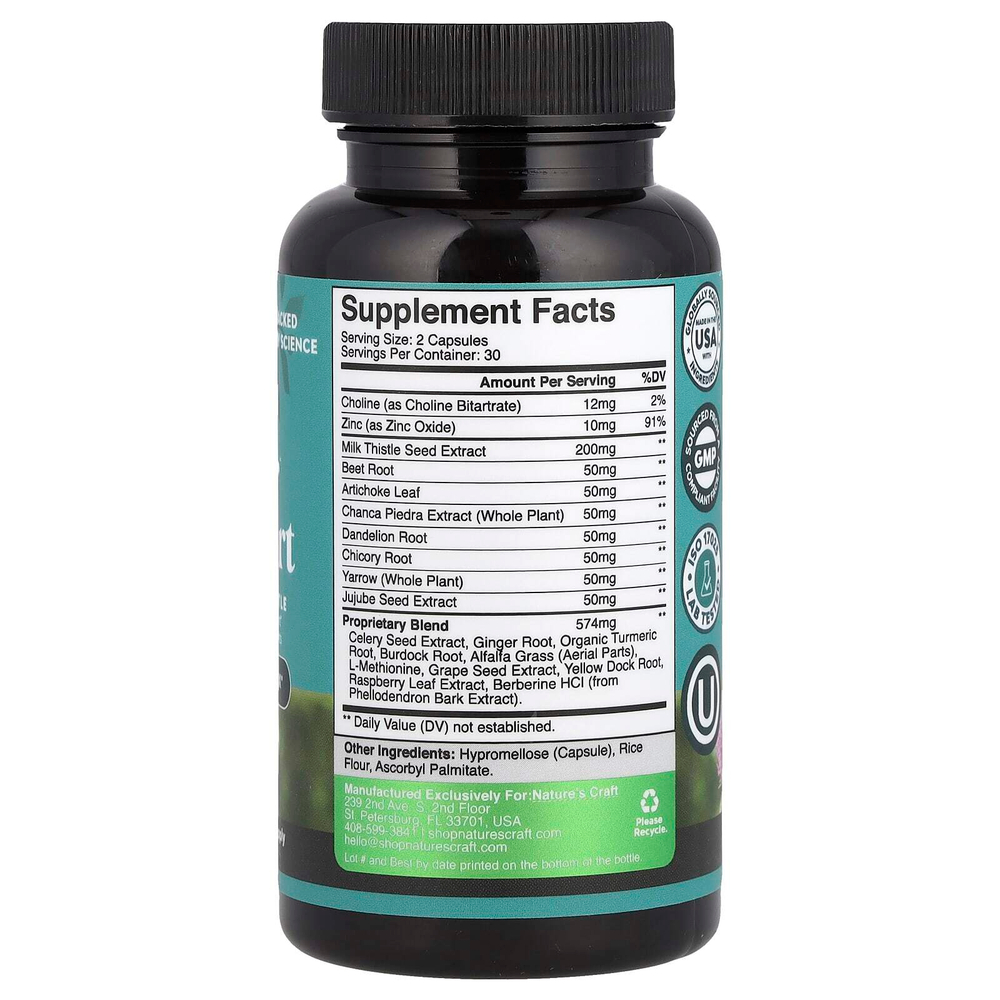 Nature's Craft, Liver Support with Milk Thistle, 60 Capsules