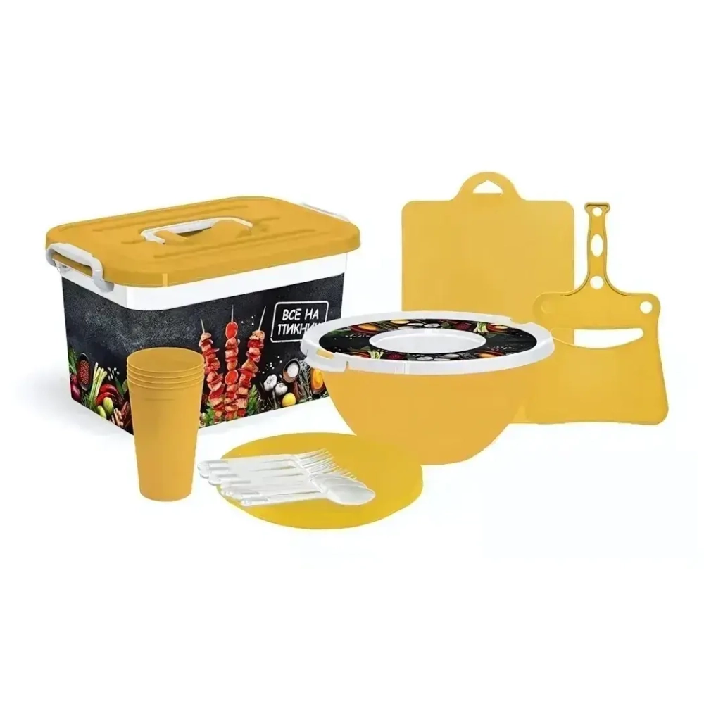 ВСЕ НА ПИКНИК НАБОР НА 4 ПЕРСОНЫ 20 ПРЕДМЕТОВ (10л)