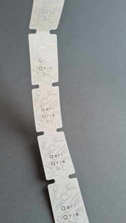 Бирки 30*50,8. Печать серебряным цветом.