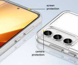 Мягкий прозрачный чехол для Samsung Galaxy S23 FE 5G, увеличенные защитные свойства, мягкий отклик кнопок